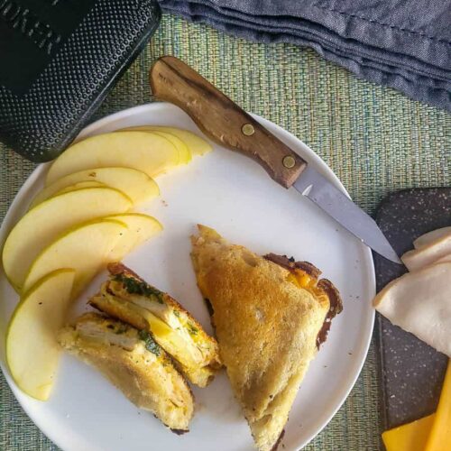 Apple Turkey Cheddar Grilled Cheese (Pie Iron Recipe) Refresh Camping