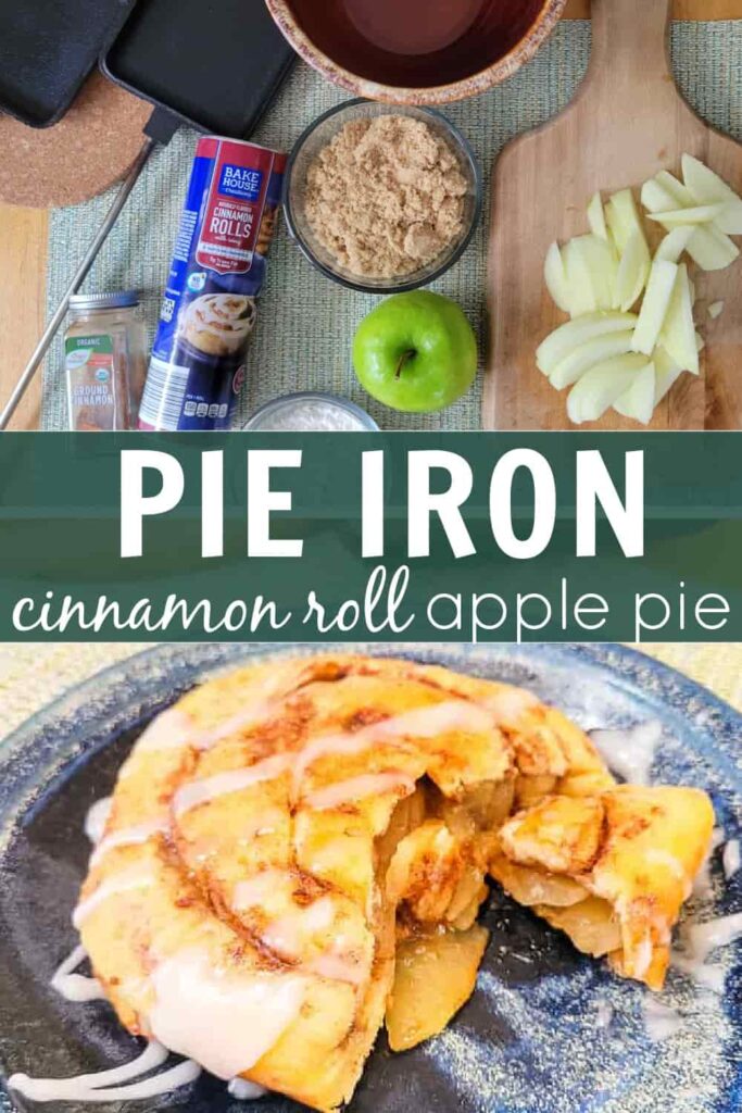 pie iron dessert recipe cinnamon roll apple pie camping dessert made in pie iron
