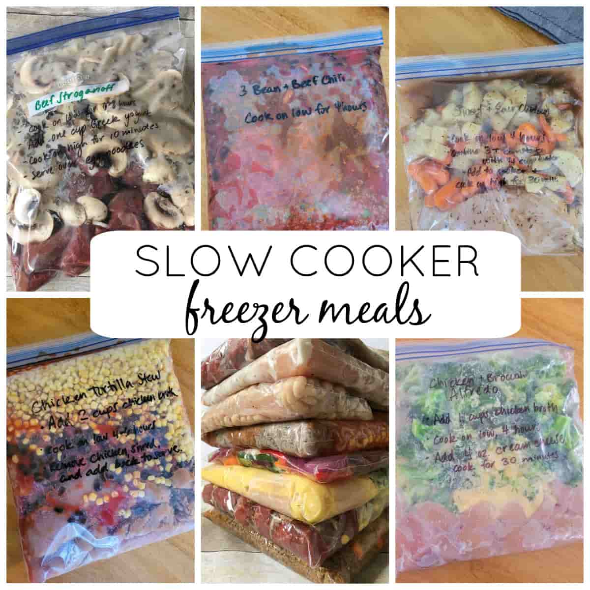 Slow Cooker Freezer Meals (Free Printable List + Recipes)