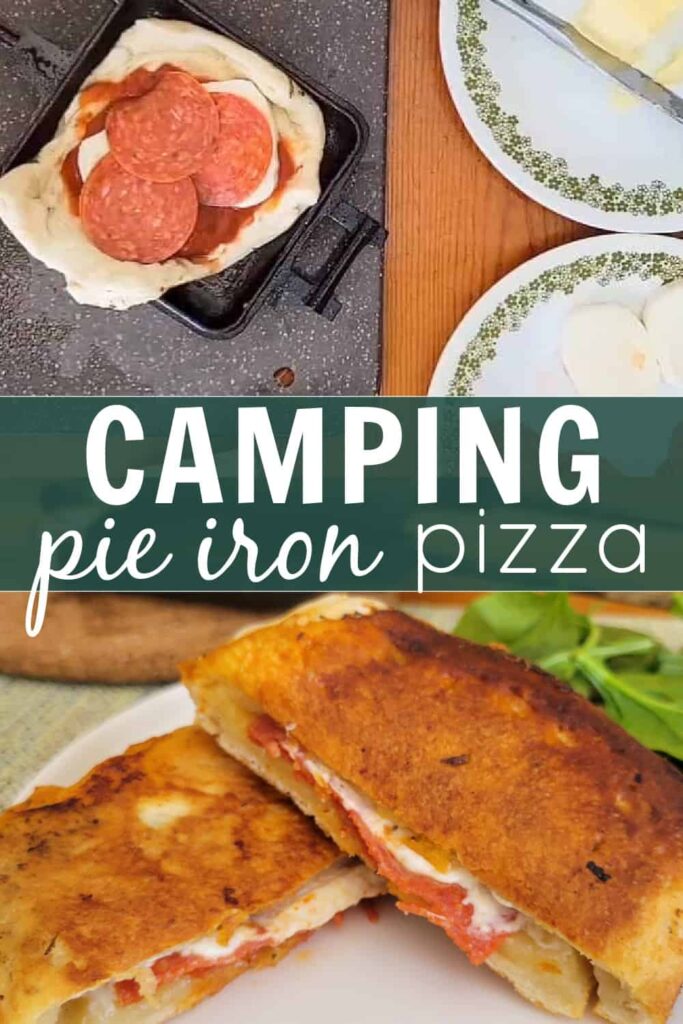 hobo pie pizza made in pie iron over the campfire