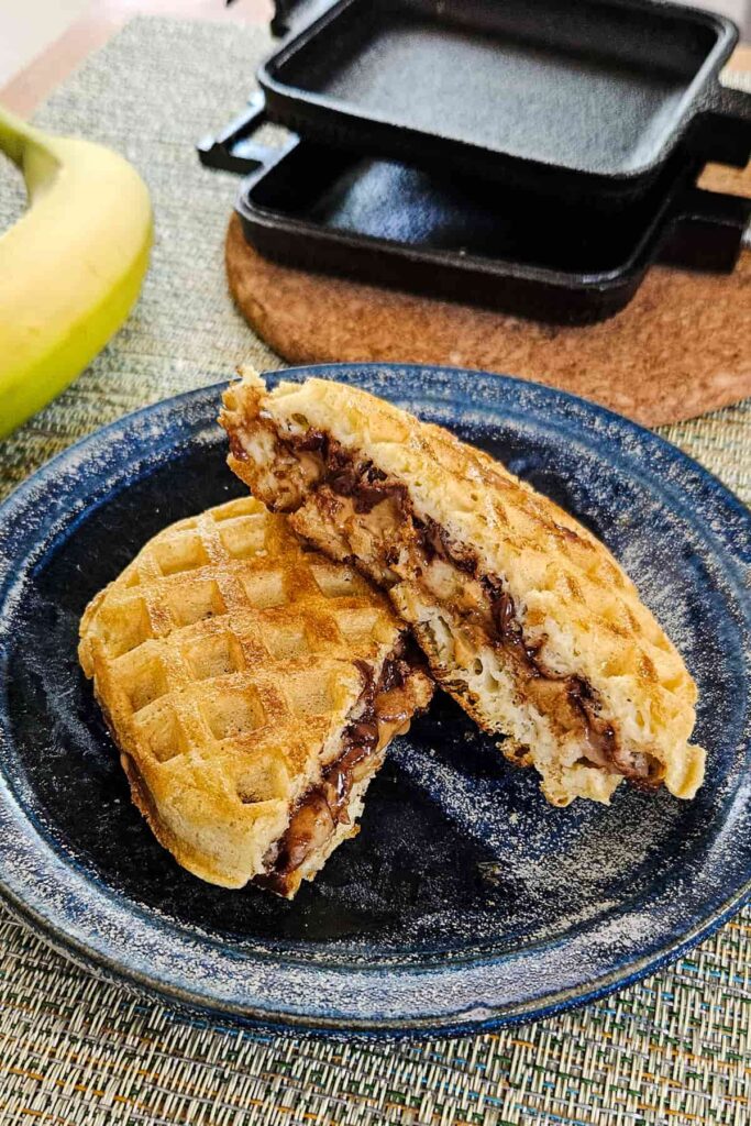 camping breakfast recipe in a pie iron hobo pie breakfast waffles 