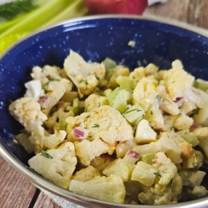 healthy potato salad is perfect for camping because it can be made before your trip