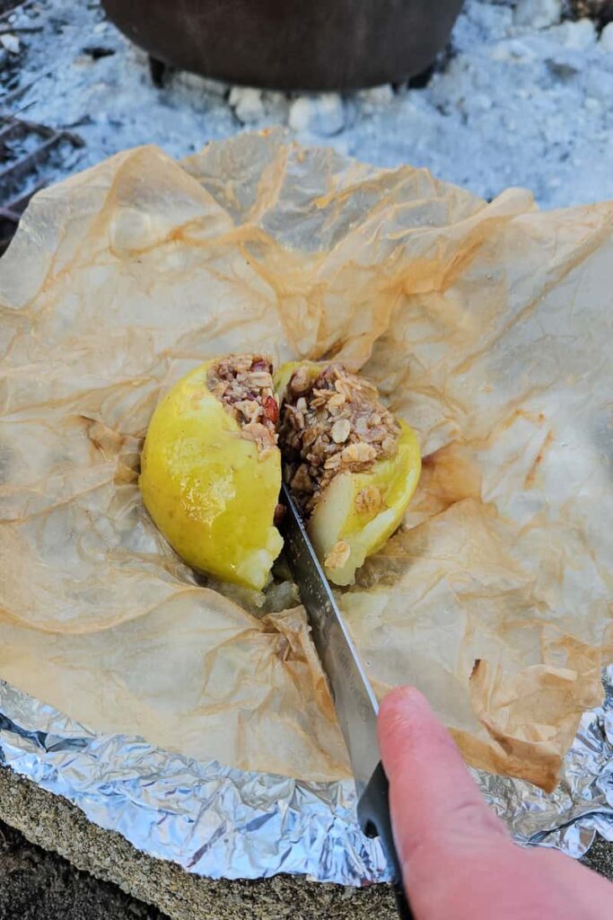 how to make campfire apples with filling