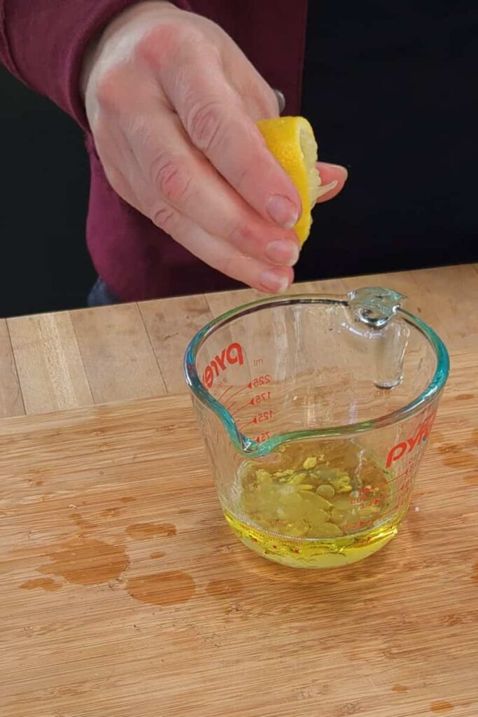 make a homemade lemon dijon mustard vinaigrette dressing