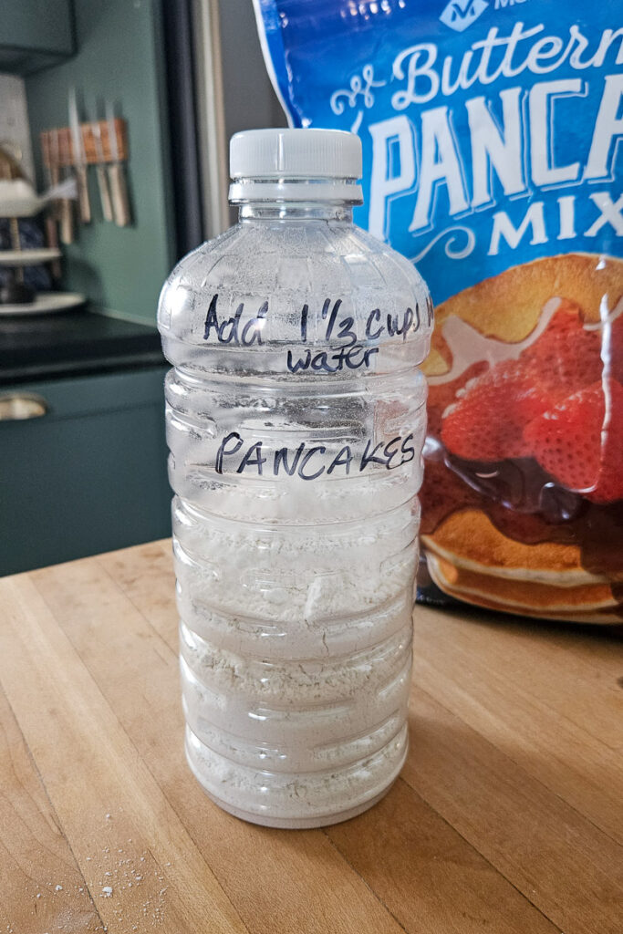 easy way to pack pancake mix for camping pancakes