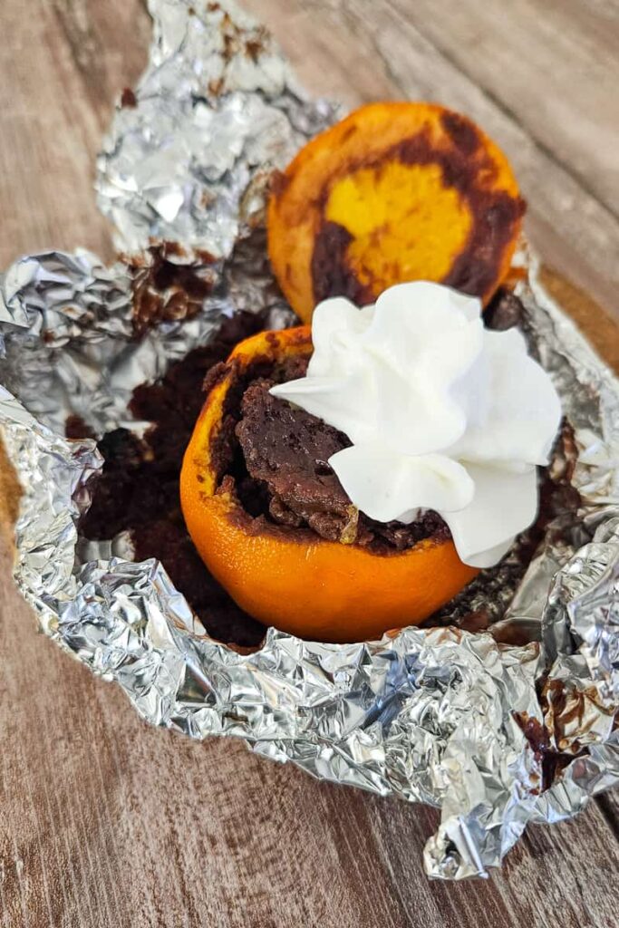 how to cook in an orange over the campfire