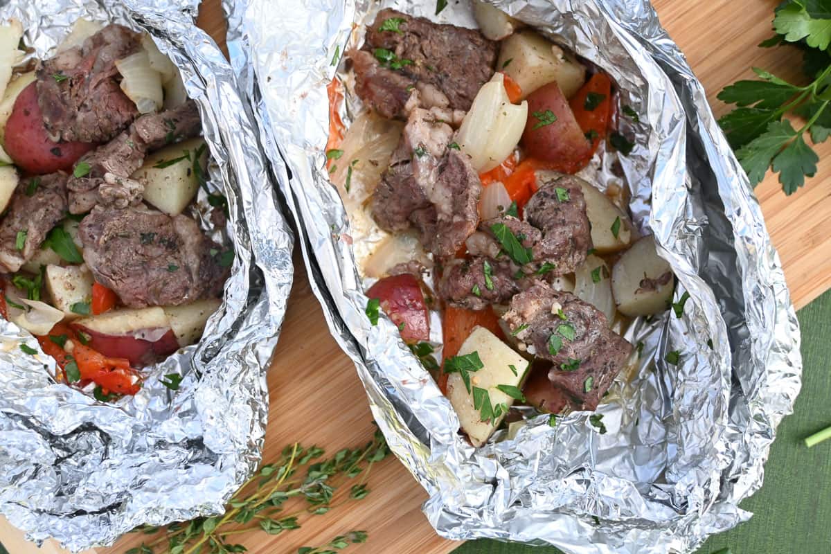 Steak and Potato Foil Packets for Campfire or Grill