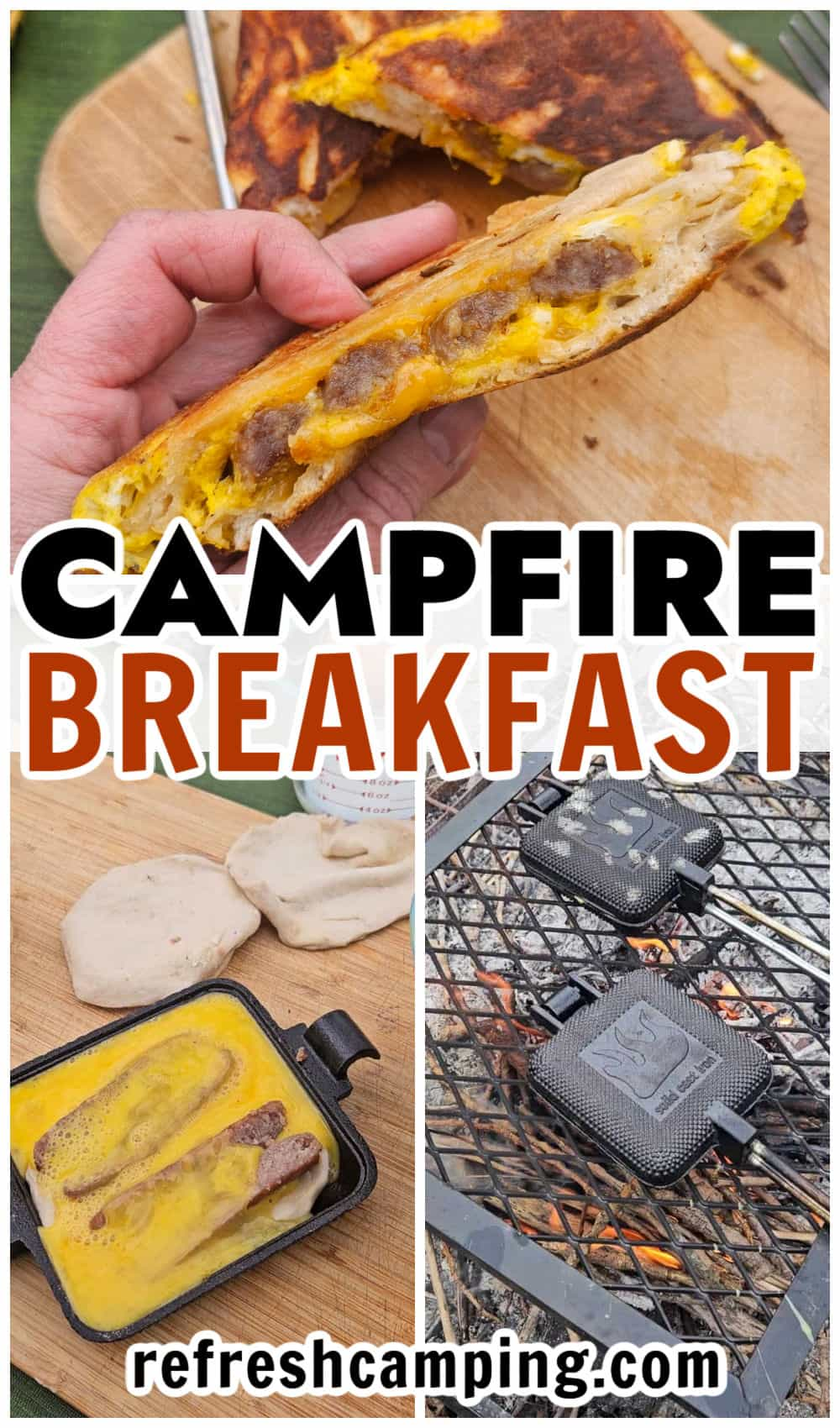 Sausage Egg Biscuit Breakfast Hobo Pie - Refresh Camping