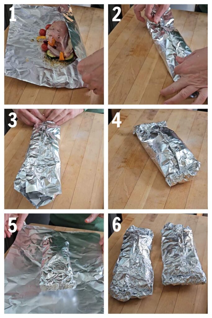 how to fold a foil packet for the grill or campfire