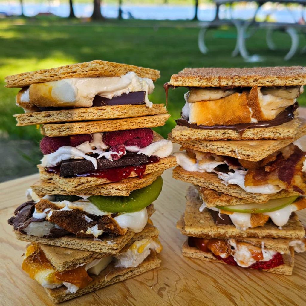 camping smores ideas with 15 different fun smores variations