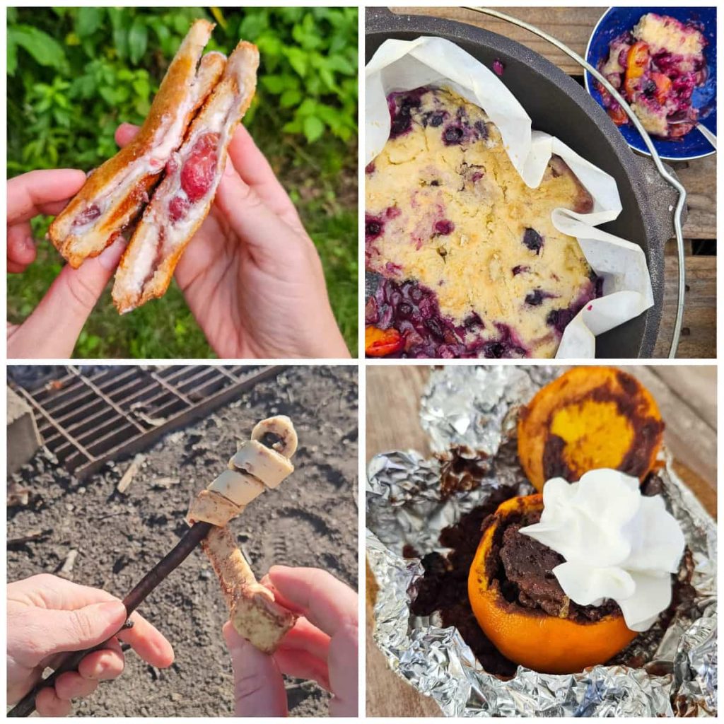 Try these easy dessert ideas for your next camping trip! They all cook over the campfire.