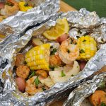 foil packet recipe with shrimp for campfire or grill