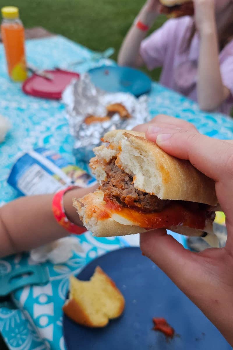 camping meatball subs for easy camping dinner to feed a group