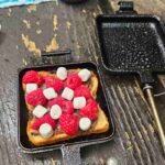 put raspberries and nutella between cinnamon raisin bread for camping dessert
